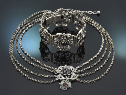 Um 1950! Trachten Kette und Armband mit Granaten aus...