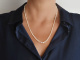 Around 1930! Delicate Akoya cultured pearl necklace in gradient with 585 white gold clasp
