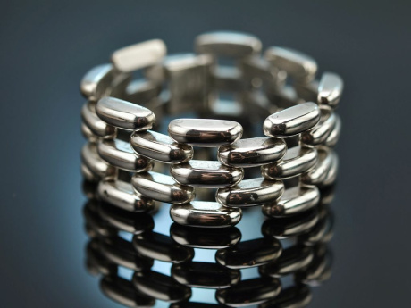 Around 1970! Chic wide vintage bracelet in silver 835