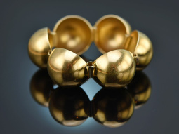 Circa 1980! Cool half-ball bracelet made of gold-plated...