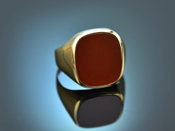 Um 1965! Klassischer Herren Siegel Ring mit Karneol Gold 585