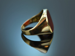 Um 1965! Klassischer Herren Siegel Ring mit Karneol Gold 585