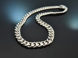 Around 1970! Chic heavy statement curb chain in 925 silver