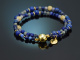 Deep Blue! Ausgefallene Armb&auml;nder aus Lapislazuli, Sodalith, Saphir, Labradorith, Silber 925 vergoldet