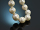 Big Pearls! Sch&ouml;ne gro&szlig;e Zuchtperlen Kette mit vergoldeter Schlie&szlig;e Silber 925