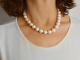 Big Pearls! Sch&ouml;ne gro&szlig;e Zuchtperlen Kette mit vergoldeter Schlie&szlig;e Silber 925
