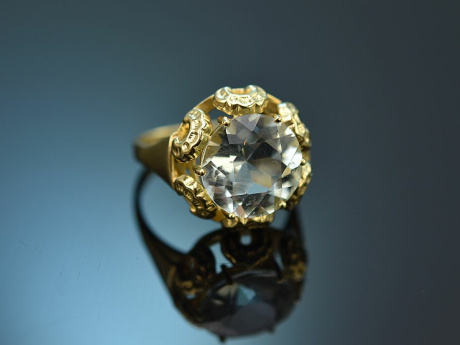 Around 1950! Ring with aquamarine in 585 gold