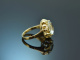 Around 1950! Ring with aquamarine in 585 gold