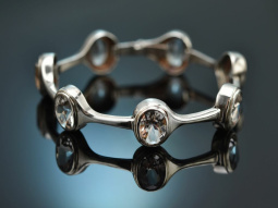 Around 1965! Sixties bracelet with rock crystals in 925...