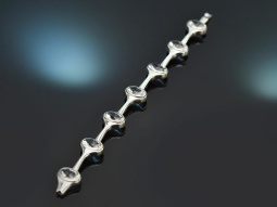 Around 1965! Sixties bracelet with rock crystals in 925...
