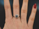 Um 1975! Klassischer Ring mit Saphir und Brillanten aus Wei&szlig;gold 750