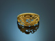 Around 1990! Hand-forged ring with vine motif in 750 gold