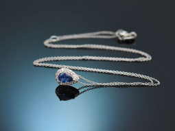 Classic drop necklace with sapphire and diamonds in 750...