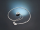 Classic drop necklace with sapphire and diamonds in 750 white gold