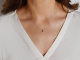 Classic drop necklace with sapphire and diamonds in 750 white gold