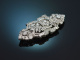 Around 1930! Art Deco double clip brooch in platinum with 5.4 carats of diamonds