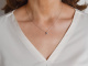 Delicate sapphire necklace with diamonds in 585 white gold