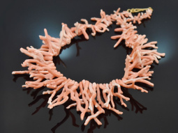 Large Italian angel skin branch coral necklace with...