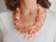 Large Italian angel skin branch coral necklace with gold-plated silver clasp 925