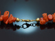 Large Italian branch coral necklace with silver 925 gold-plated clasp