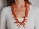 Large Italian branch coral necklace with silver 925 gold-plated clasp