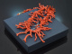 Large Italian branch coral necklace with silver 925 gold-plated clasp
