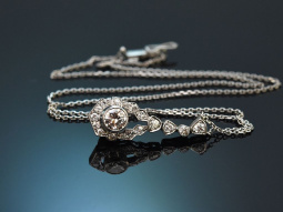 Um 1930! Edles Art Deco Collier mit Diamanten aus Platin...