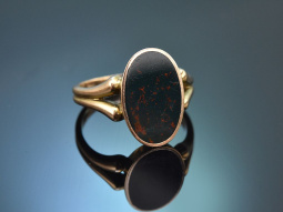 Um 1930! Sch&ouml;ner Wappen Siegel Ring mit Heliotrop...