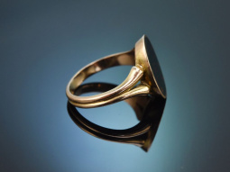 Um 1930! Sch&ouml;ner Wappen Siegel Ring mit Heliotrop...