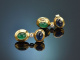Nuremberg around 1985! Fine earrings with sapphires emeralds and diamonds in 750 gold