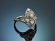 Munich around 1930! Beautiful Art Deco ring with diamonds in white gold 585