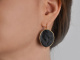 Around 1870! Large lava cameo earrings in gold-plated silver