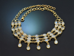 Um 1970! Schickes Vintage Collier mit Mondsteinen aus...