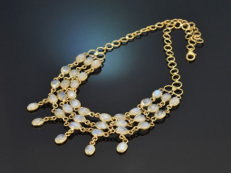 Um 1970! Schickes Vintage Collier mit Mondsteinen aus...