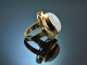 M&uuml;nchen um 1955! Gro&szlig;er Vintage Mondstein Ring aus Gold 585