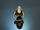 M&uuml;nchen um 1955! Gro&szlig;er Vintage Mondstein Ring aus Gold 585