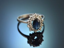 Wien um 1985! Feiner klassischer Saphir Brillant Ring aus...