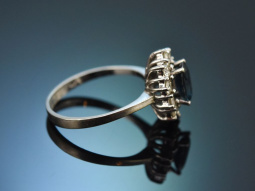 Wien um 1985! Feiner klassischer Saphir Brillant Ring aus...