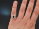 Wien um 1985! Feiner klassischer Saphir Brillant Ring aus Wei&szlig;gold 585