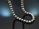 Big Grey! Lange silbergraue Zuchtperlen Kette mit Schlie&szlig;e aus Silber 925