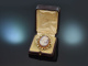 Um 1880! Historische Brosche mit Achat Kamee Diamantrosen und Saatperlen aus Gold 585
