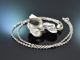 Polen um 1960! Gro&szlig;er Lilien Anh&auml;nger mit Kette aus Silber 925