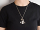 Polen um 1960! Gro&szlig;er Lilien Anh&auml;nger mit Kette aus Silber 925