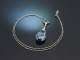 Um 1925! Art Deco Collier mit Verneuil Spinell und kleinen Diamanten aus Wei&szlig;gold 585