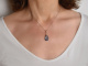 Um 1925! Art Deco Collier mit Verneuil Spinell und kleinen Diamanten aus Wei&szlig;gold 585
