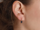 Salzburg around 1905! Earrings with sapphires and diamond roses in rose gold 585 with case