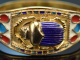 Um 1980! Egypt Vintage Statement Armreif Skarab&auml;us Email Silber 925 vergoldet