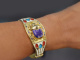 Um 1980! Egypt Vintage Statement Armreif Skarab&auml;us Email Silber 925 vergoldet