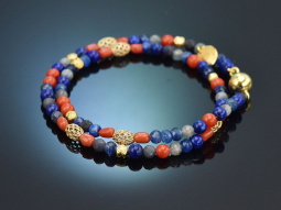 Ancient Chic! Fancy bracelet sapphire lapis lazuli...