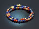 Ancient Chic! Fancy Armband Saphir Lapislazuli Kyanit Koralle Silber 925 vergoldet